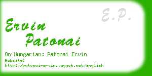 ervin patonai business card